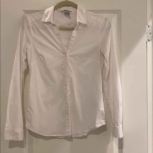 H&M white button down blouse - Picture 1 of 2